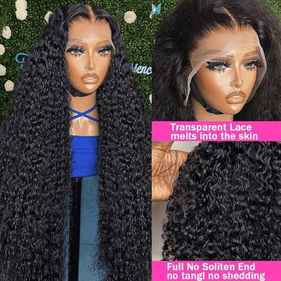 Tuneful 13x6 Transparent Lace Front Human Hair Wigs Malaysian Jerry Curly 5x5 lace closure wigs