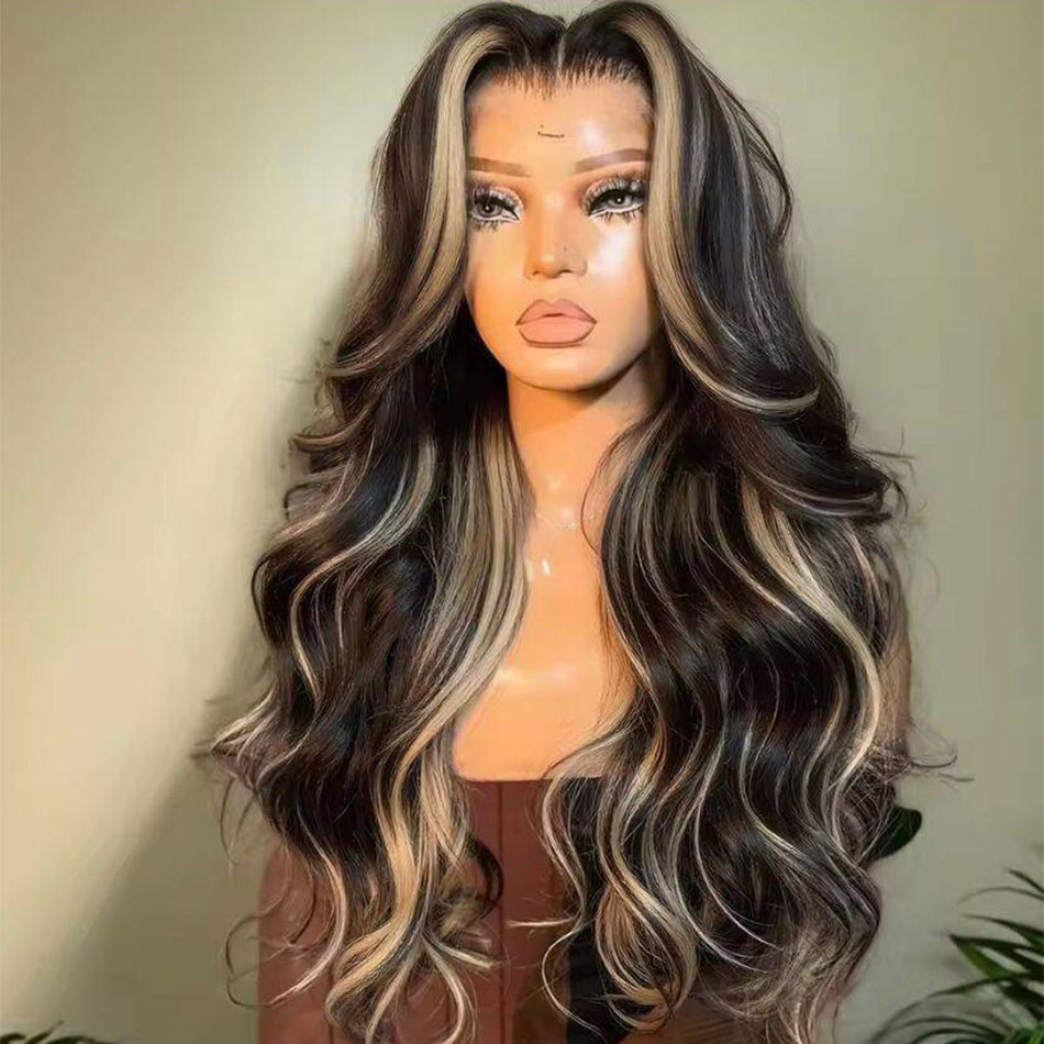 Tuneful 210% Undetectable HD Lace #1B/27 Honey Blonde Highlight 13×4 Full Frontal Wigs 5x5 HD Lace Body Wave Wigs