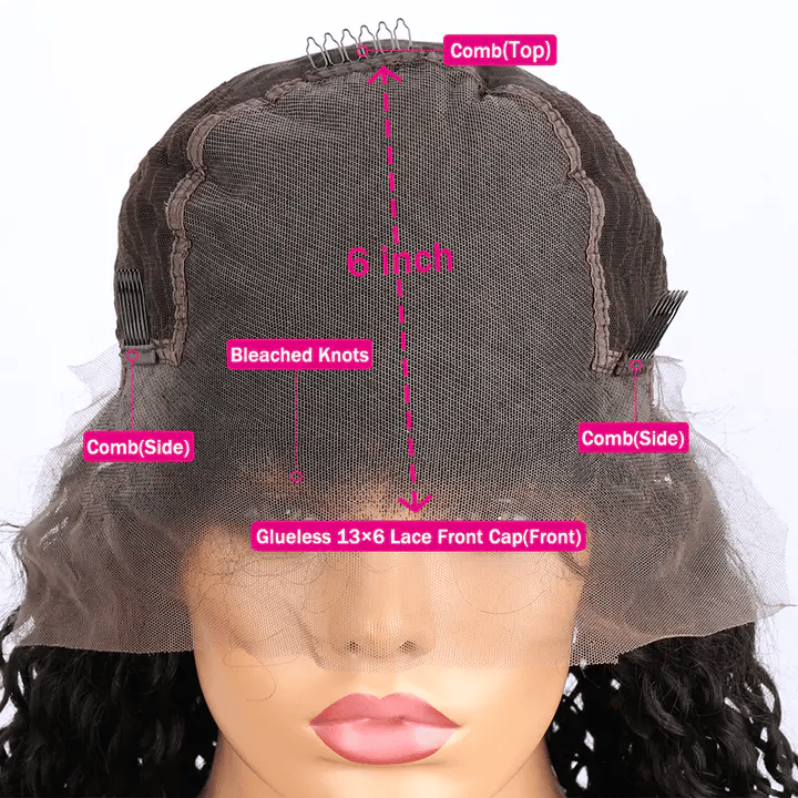 210% Density Wand Curl Lace Front Human Hair Wigs Glueless Wigs