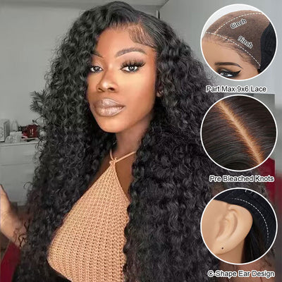 Tuneful Ready To Wear M-Cap 9x6 Pre Max Part Max Lace Jerry Curly Glueless Wigs