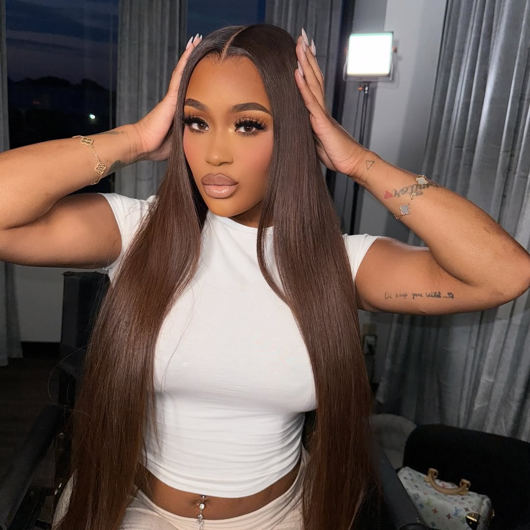 Tuneful 210% Density Undetectable HD Lace Chocolate Brown Colored Human Hair Wigs Straight