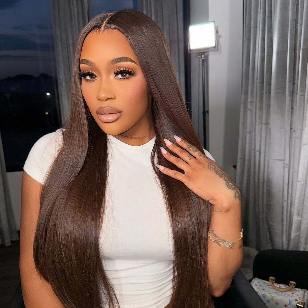 Tuneful 210% Density Undetectable HD Lace Chocolate Brown Colored Human Hair Wigs Straight