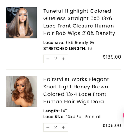Wholesale order-28 wigs for FergusonTazel-shipping fee included