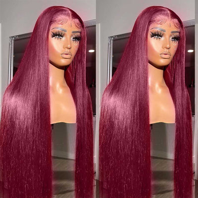 Tuneful Super Deal 99j Burgundy Color 4x6 Ready Go 13x4 Lace Front Human Hair Wigs Straight Wigs queenleora Recommend