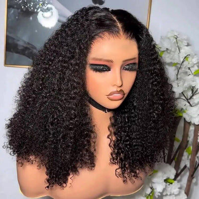 Tuneful 250% Density Double Drawn Kinky Curly Fluffy Human Hair Wigs