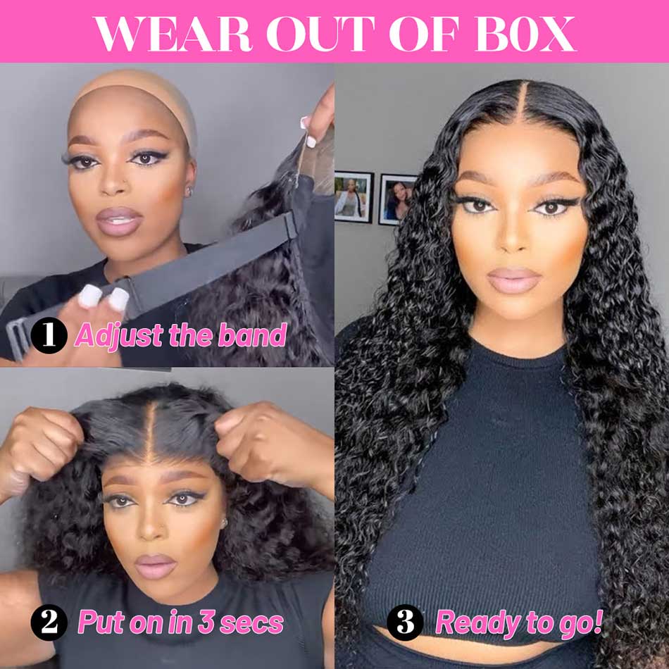 Tuneful Wear And Go Glueless Wigs Human Hair Ready To Wear Curly 5x5 HD Lace Wigs