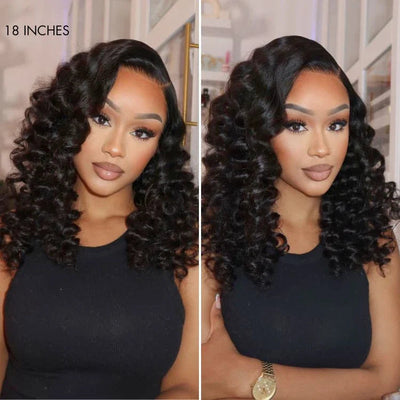 210% Density Wand Curl Lace Front Human Hair Wigs Glueless Wigs