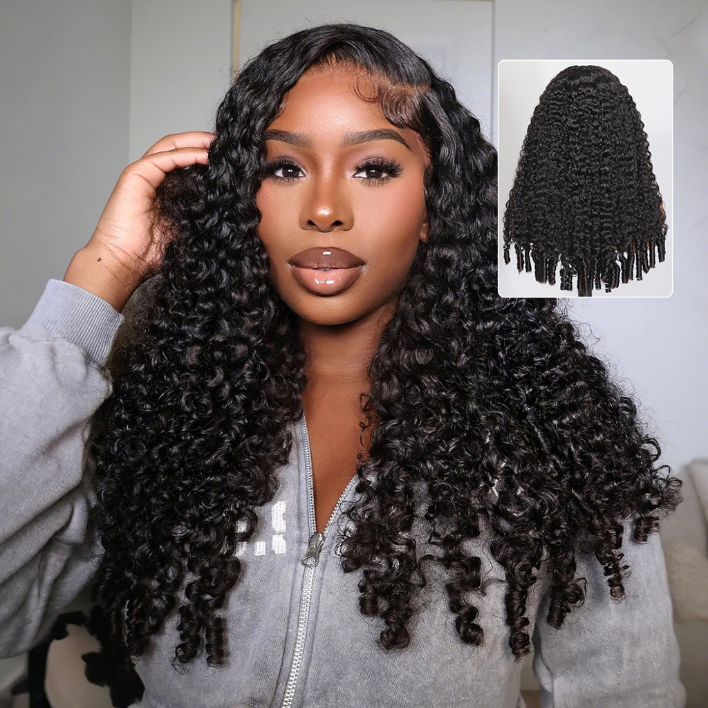 Tuneful Burmese Curly Wig With Spiral Curly Ends Glueless Human Hair Wigs
