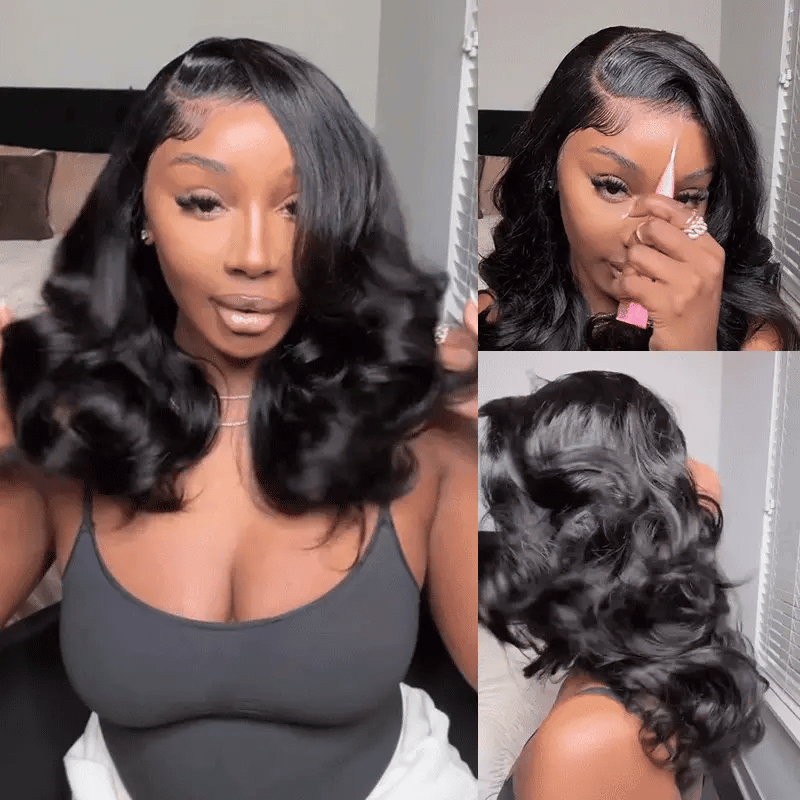 Tuneful 250% Density Layered Cut Loose Body Wave Elegant Short Wavy Sh ...