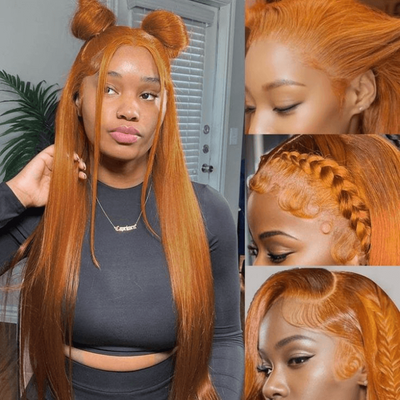 [2Wigs 13x6] Ginger Colored & Red Colored 28 Inches Lace Frontal Wigs