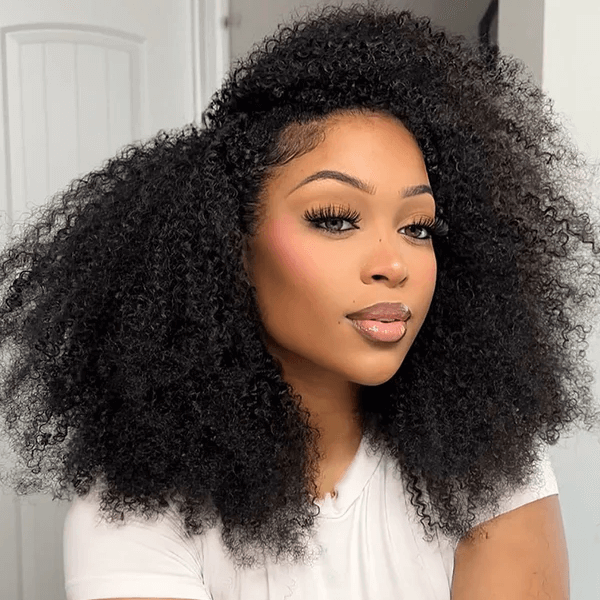 Afro Kinky Curly 3 In 1 Half Wig ( Can be weared in half wig / headband wig / ponytail )