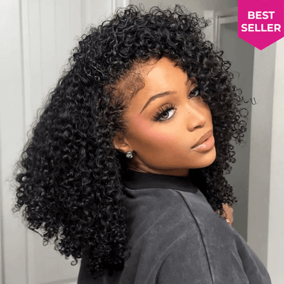 Kinky Curly 3 In 1 Half Wig ( Can be weared in half wig / headband wig / ponytail )