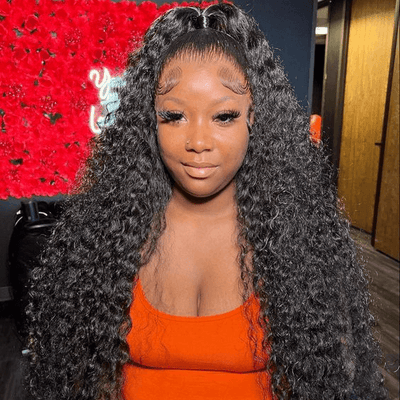 [2Wigs 13x6] Blonde Straight & Natural Black Jerry Curly 30 Inches Lace Frontal Wigs