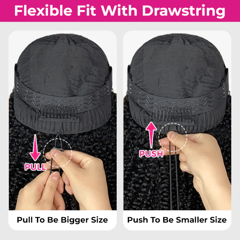 Natural Curly Highlight Brown Colored Seamless V-Part Wig