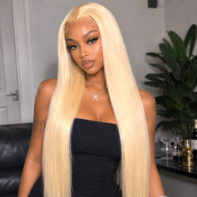 28 inch - Silky Straight 613 Blonde 13x6 HD Lace Front Wigs
