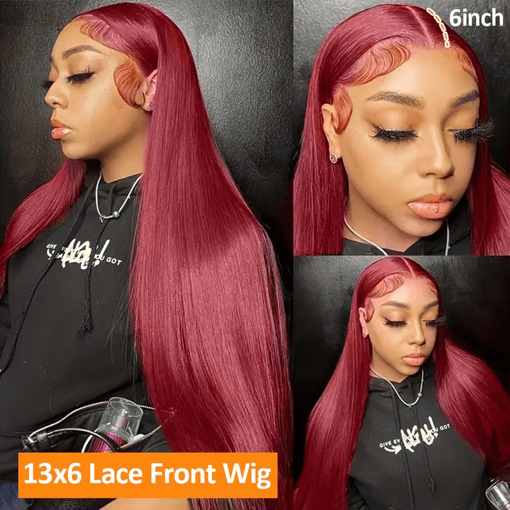 [2Wigs 13x6] Ginger Colored & 99J Colored 24 Inches Lace Frontal Wigs