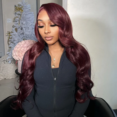 Tuneful Plum Wine Burgundy 99J Colored Human Hair Wigs