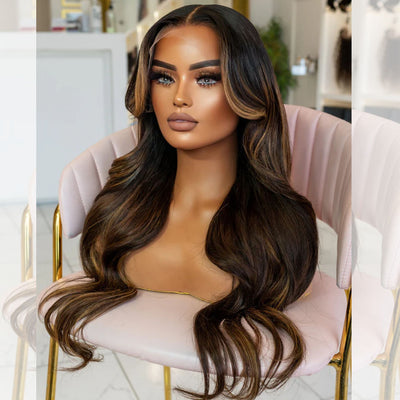 Tuneful Classic Highlight Colored Lace Front Closure Body Wave Wig
