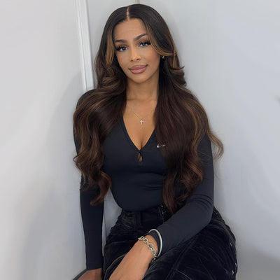Tuneful Classic Highlight Colored Lace Front Closure Body Wave Wig