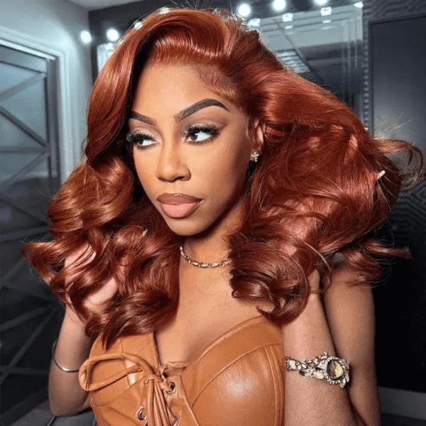 Tuneful Cooper Brown Colored Body Wave 13x6 Lace Front 6x5 Wear Go Human Hair Wigs