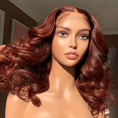 Tuneful Cooper Brown Colored Body Wave 13x6 Lace Front 6x5 Wear Go Human Hair Wigs