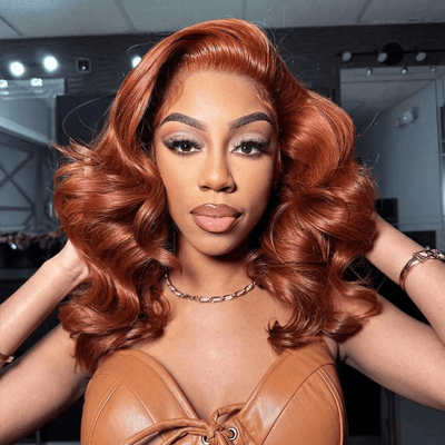 Tuneful Cooper Brown Colored Body Wave 13x6 Lace Front 6x5 Wear Go Human Hair Wigs