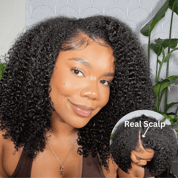 Afro Kinky Curly Seamless V-Part Wig
