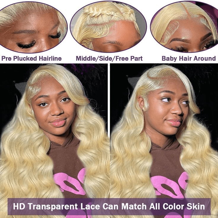 [2Wigs 13x6] Blonde Color & Natural Black Body Wave 24 Inches Lace Frontal Wigs