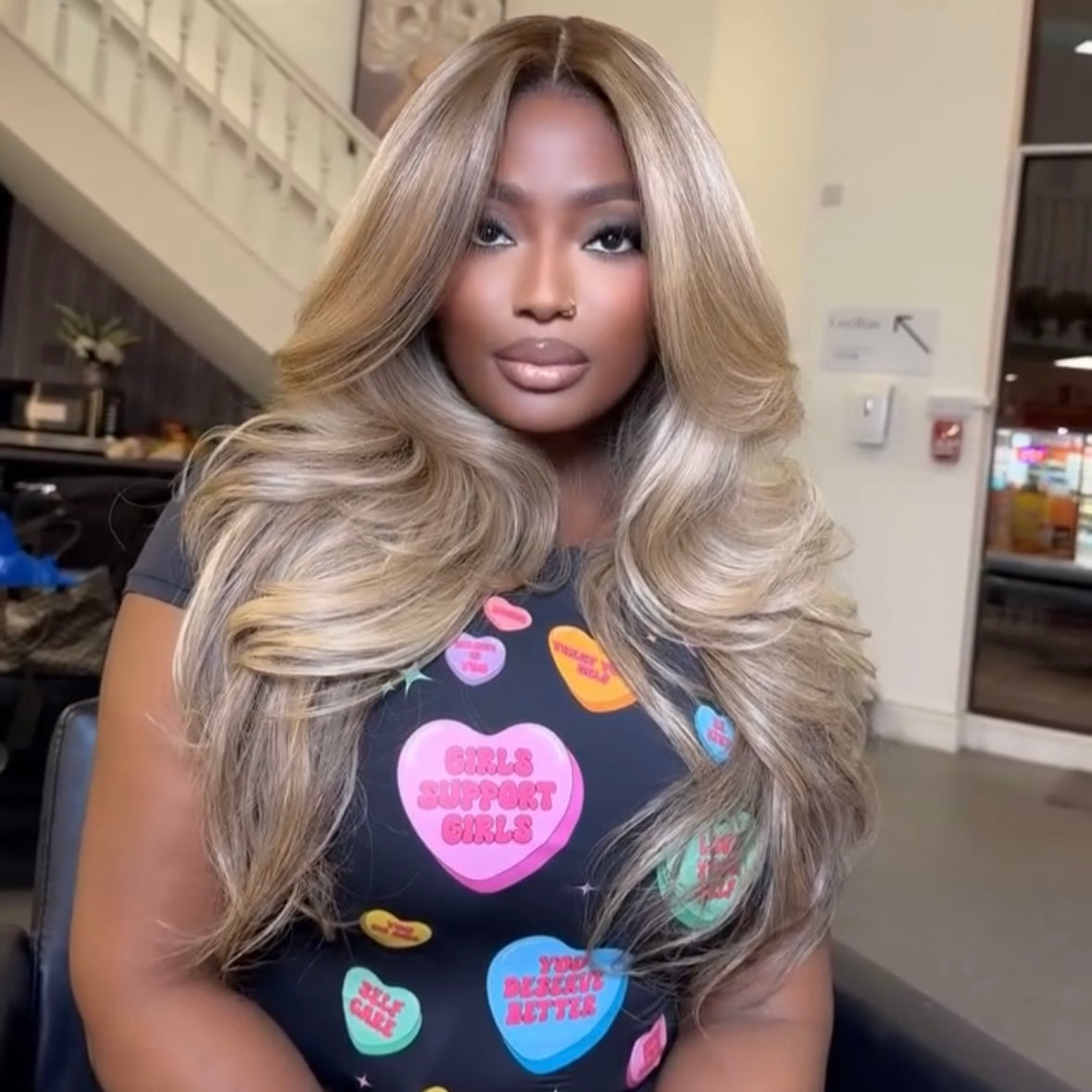 Tuneful Special Customised Rich Girl Vibe Blonde Highlight Human Hair Wig