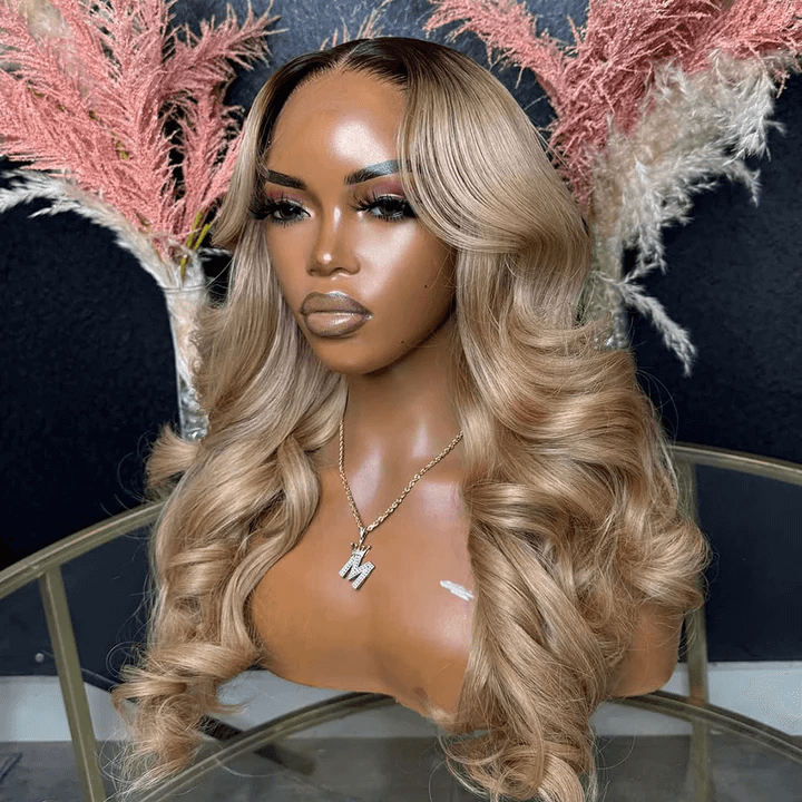10A Grade Customized Blonde Ombre #P10/613 Colored 250% Density 13x6 Lace Body Wave Wigs