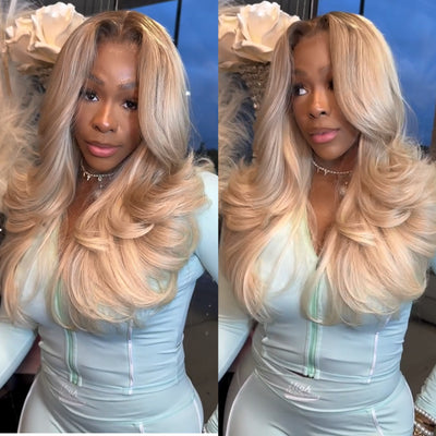 Tuneful Ombre Blonde 4/613 Colored 13x6 Lace Front Human Hair 613 Frontal Wigs 250% Density