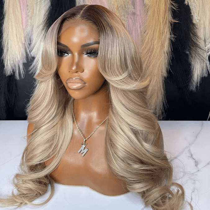 10A Grade Customized Blonde Ombre #P10/613 Colored 250% Density 13x6 Lace Body Wave Wigs