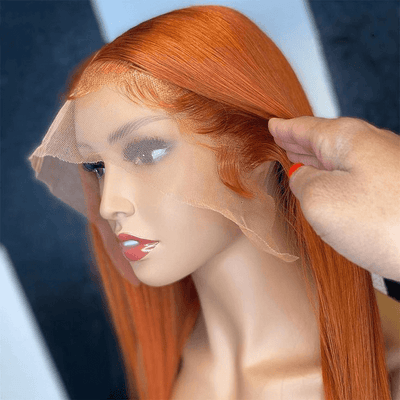 Tuneful Super Deal Orange Ginger Colored 13x6 Lace Frontal 10A Virgin Human Hair Wigs