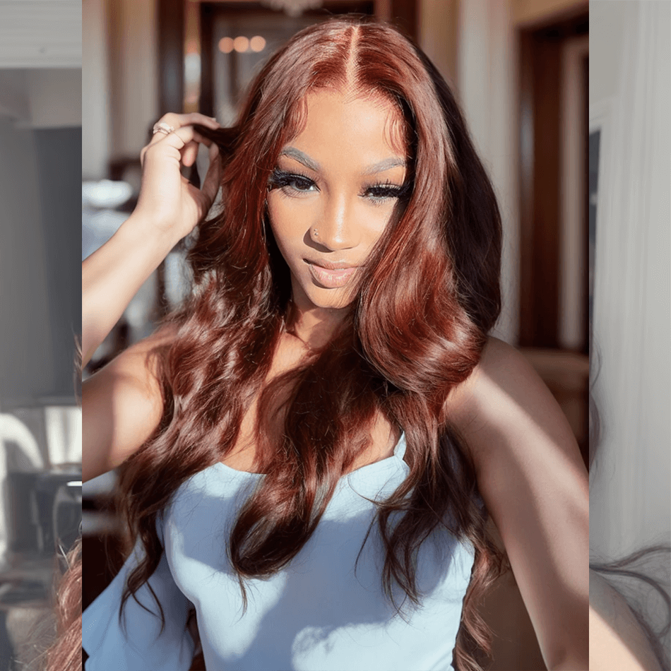 Tuneful Super Deal #33 Reddish Brown Colored 13x6 Lace Front Human Hair Wigs