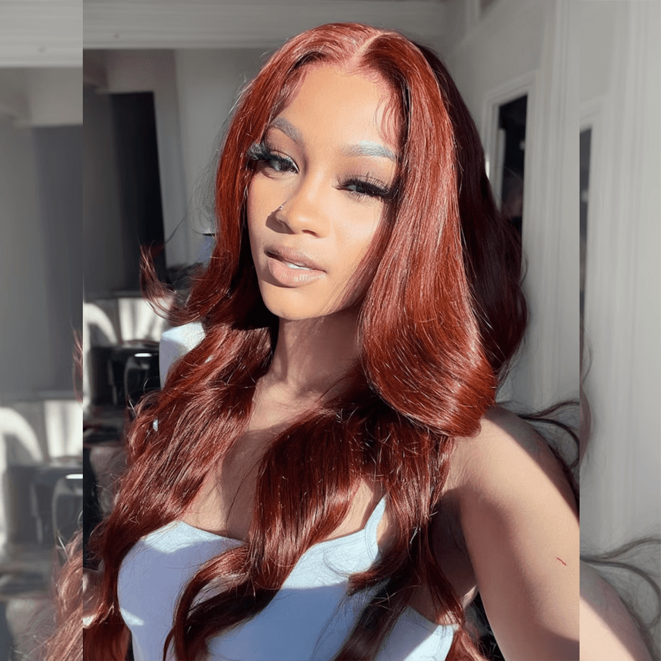 Tuneful Super Deal #33 Reddish Brown Colored 13x6 Lace Front Human Hair Wigs