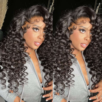 210% Density Wand Curl Lace Front Human Hair Wigs Glueless Wigs