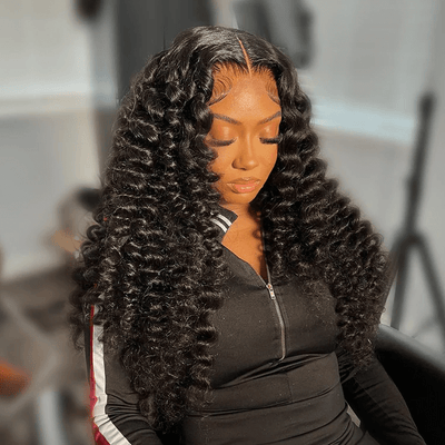 210% Density Wand Curl Lace Front Human Hair Wigs Glueless Wigs