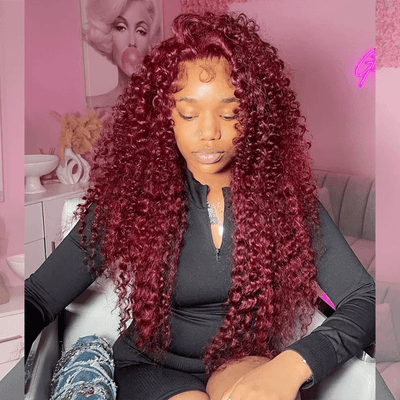 210% Density Wand Curl Lace Front Human Hair Wigs Glueless Wigs