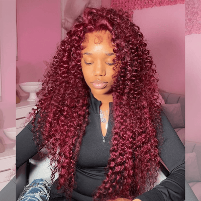 210% Density Wand Curl Lace Front Human Hair Wigs Glueless Wigs