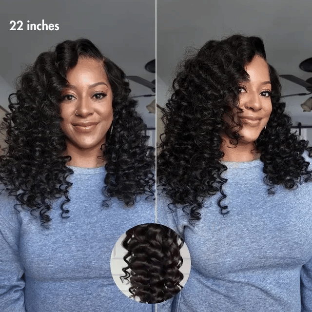 210% Density Wand Curl Lace Front Human Hair Wigs Glueless Wigs