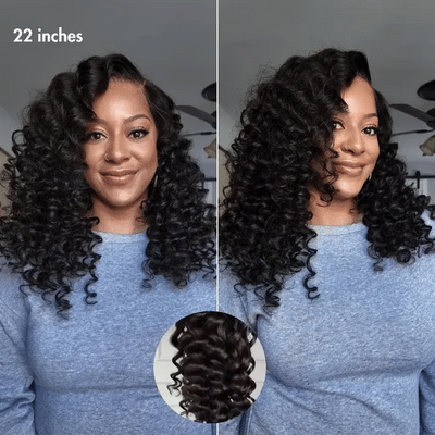 210% Density Wand Curl Lace Front Human Hair Wigs Glueless Wigs