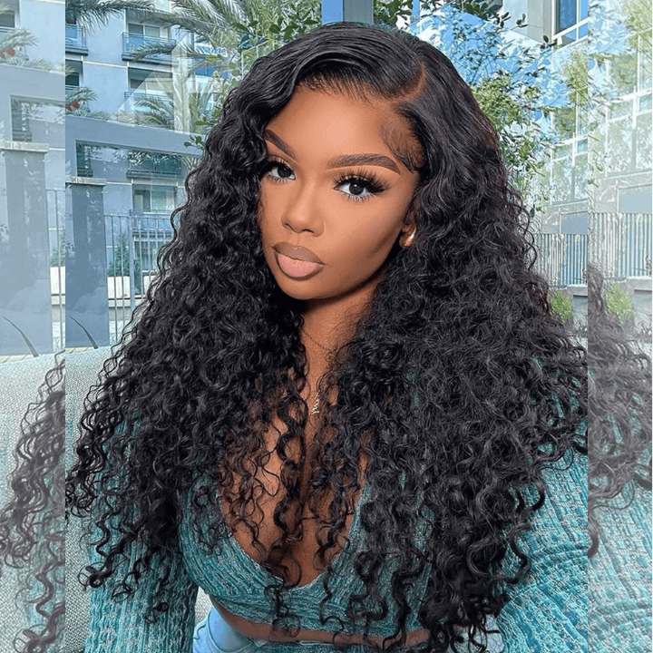 Tuneful Transparent 13x6 Lace Front Human Hair Wigs Raw Indian Water Wave Wigs