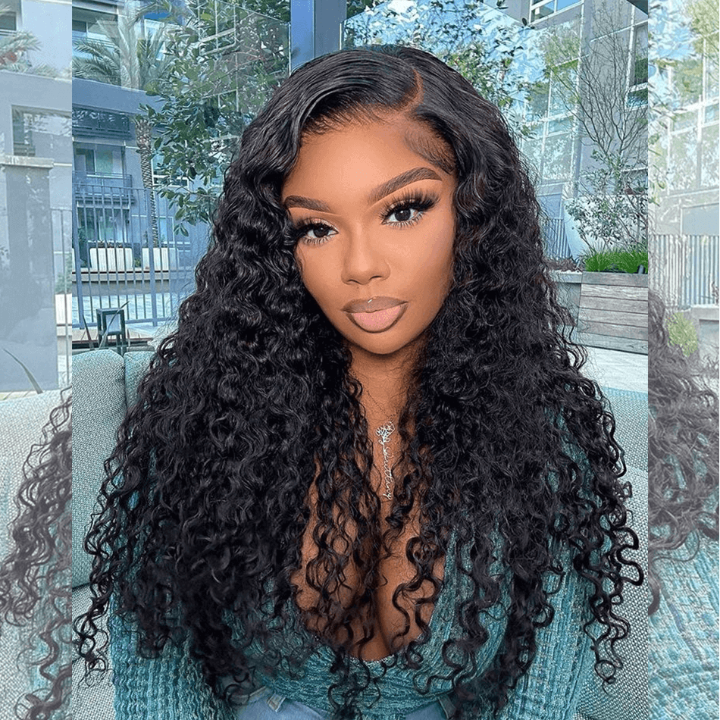 Tuneful Transparent 13x6 Lace Front Human Hair Wigs Raw Indian Water Wave Wigs