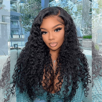 Tuneful Transparent 13x6 Lace Front Human Hair Wigs Raw Indian Water Wave Wigs