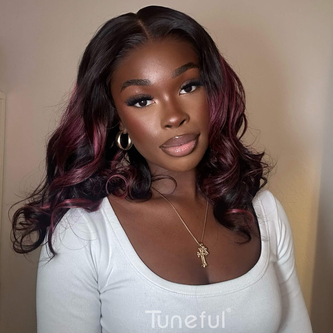 Tuneful Pink Highlight Colored Body Wave 13x6 Lace Front 6x5 Wear Go Human Hair Wigs