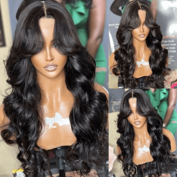 Tuneful Curtain Bangs Body Wave 6x5 Wear Go 13x6 Lace Front 5x5 Lace Closure Human Hair Wigs