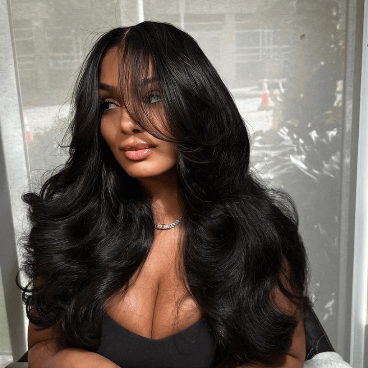 Tuneful Curtain Bangs Body Wave 6x5 Wear Go 13x6 Lace Front 5x5 Lace Closure Human Hair Wigs
