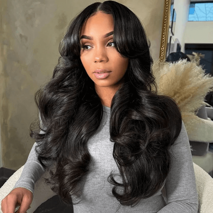 Tuneful Curtain Bangs Body Wave 6x5 Wear Go 13x6 Lace Front 5x5 Lace Closure Human Hair Wigs