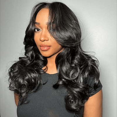 Tuneful Curtain Bangs Body Wave 6x5 Wear Go 13x6 Lace Front 5x5 Lace Closure Human Hair Wigs