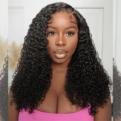 Tuneful Kinky Curly 13x6 Transparent Lace Front Human Hair Wigs Skin Melt 5x5 closure wigs